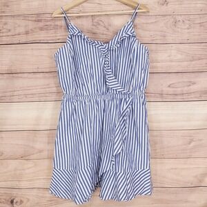 Express Dress Womens XL Stripe Ruffle Sleeveless Summer Casual Extra Large